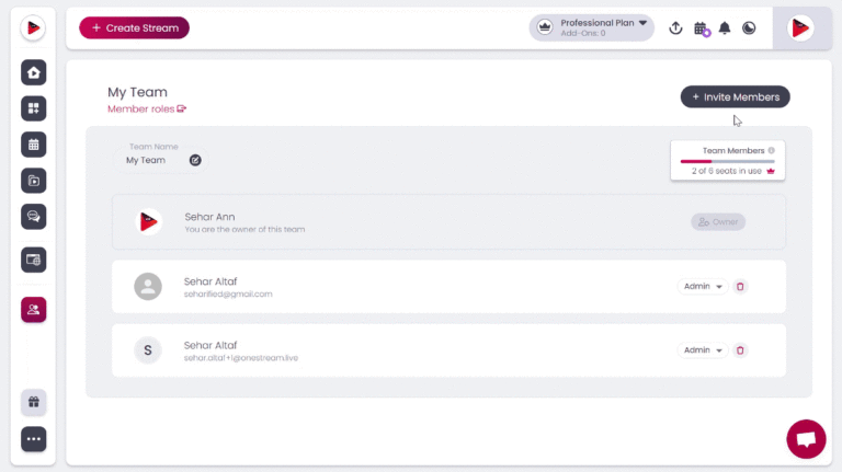 team management onestream live
