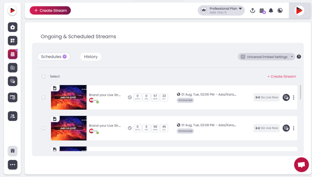 Unlimited Scheduling Feature