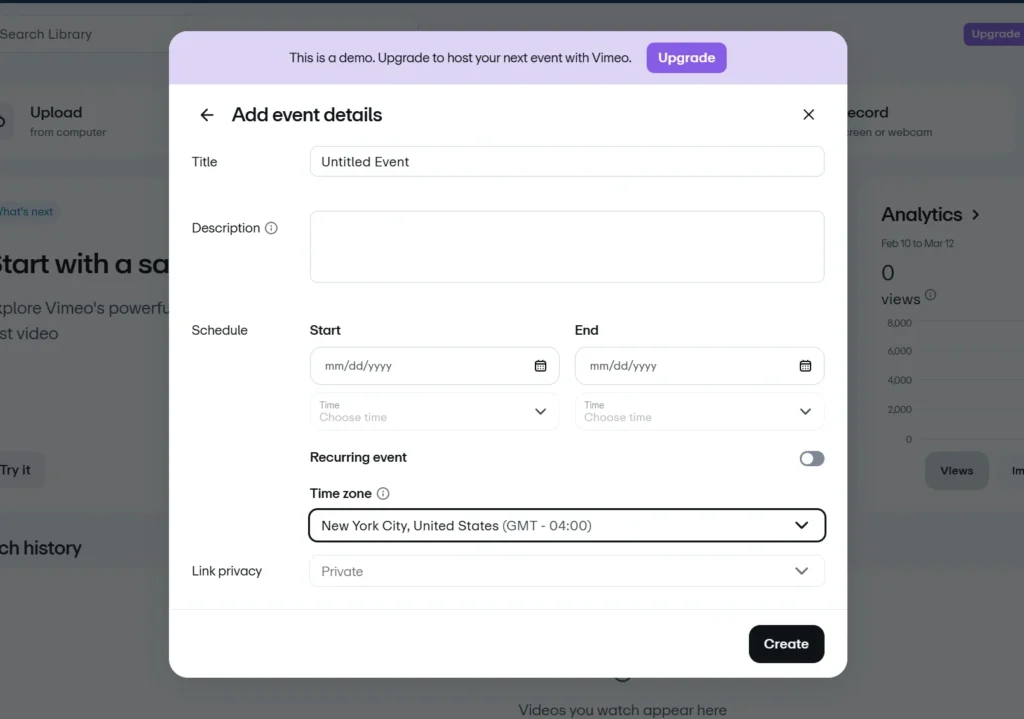 How to Start Vimeo Streaming Step 3