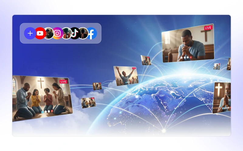 Live video streaming for churches connecting prayer, worship, and sermons across platforms worldwide