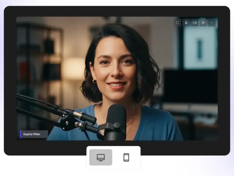 Live studio portrait mode streaming - vertical video broadcast to Instagram, TikTok, YouTube and Facebook