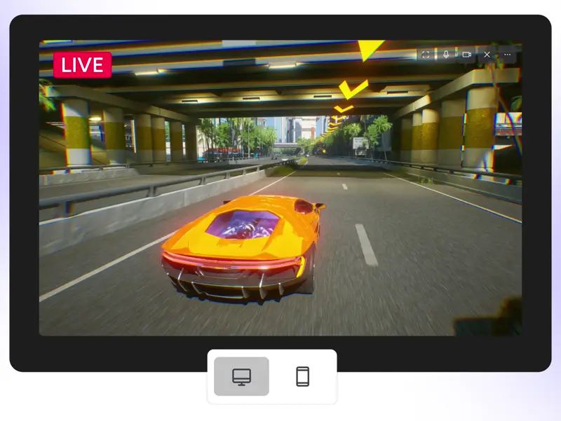 Portrait mode layout for online gaming creators who want to stream vertical gameplay clips and live game content across social platforms.