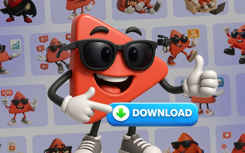 OneStream Live media kit mascot and illustration assets for social media kit designs and marketing.