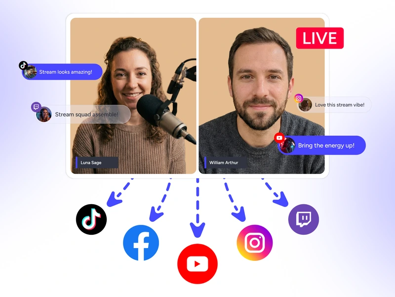 OneStream Live Studio in Brave browser extension for instant multistreaming across platforms