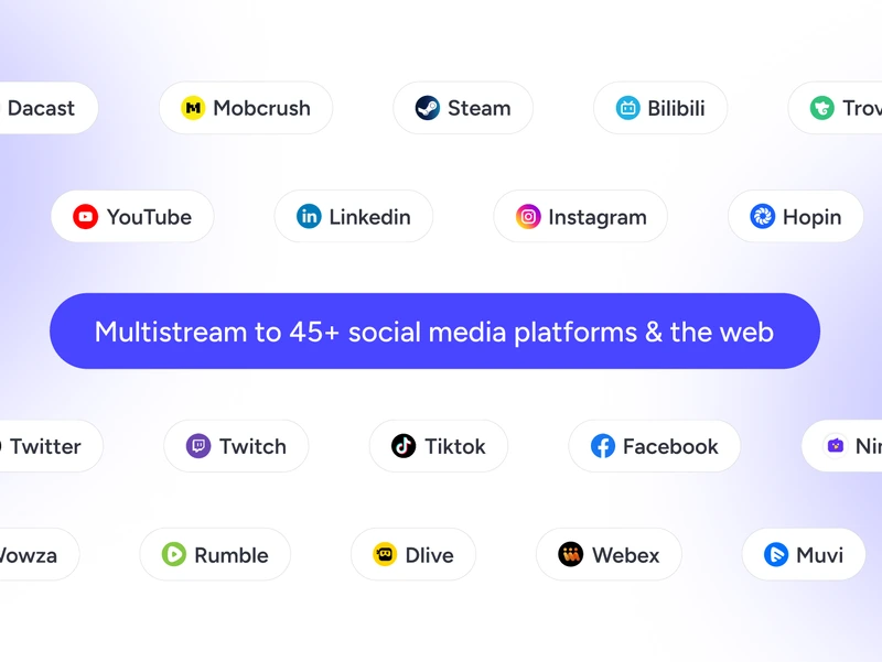 Multistream dashboard for a video game streaming setup that broadcasts to Twitch, YouTube, Kick, and more from one online gaming platform.