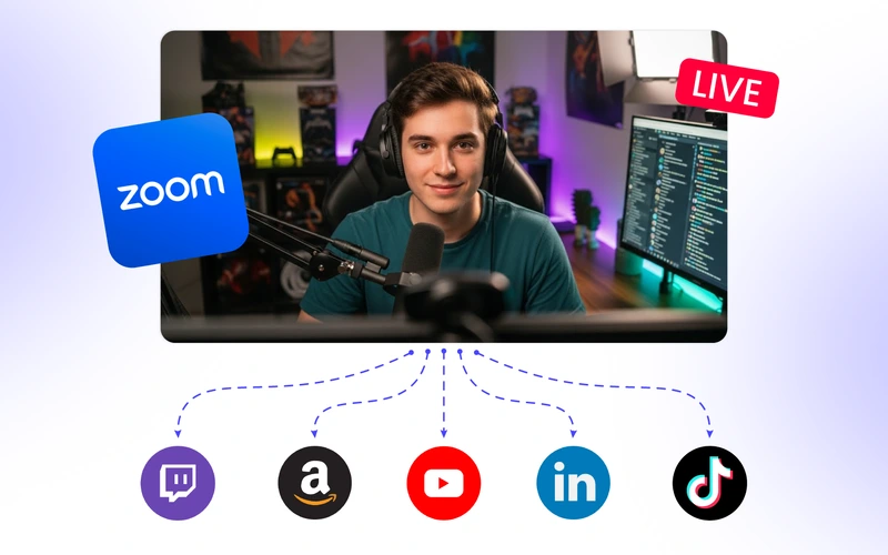 Zoom external RTMP encoder streaming setup for broadcasting meetings with OneStream Live