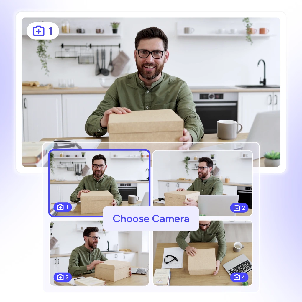 Add and switch between up to four camera angles during a live stream