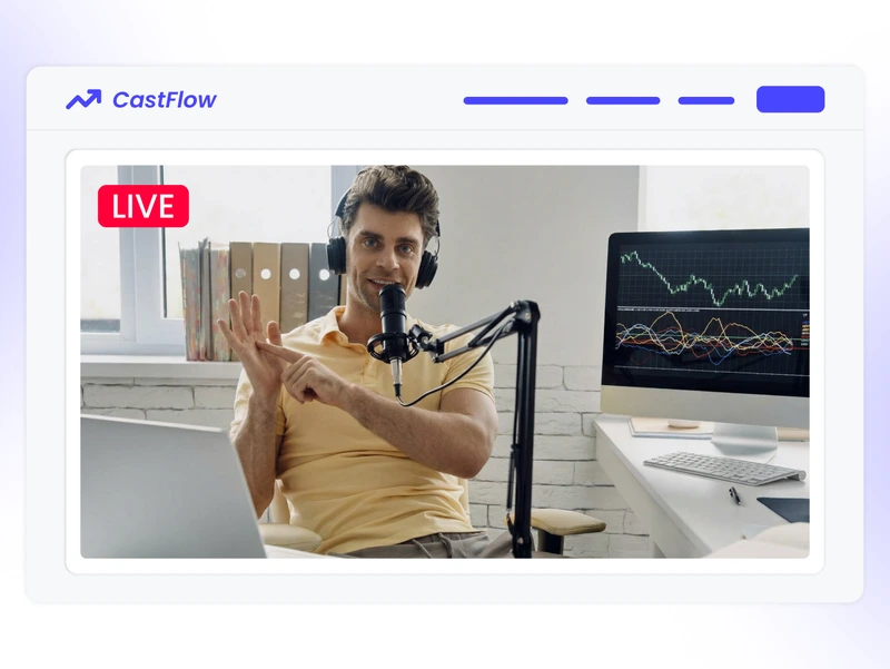 Embedded live podcast player on a website using OneStream Live for podcast streaming and audience engagement
