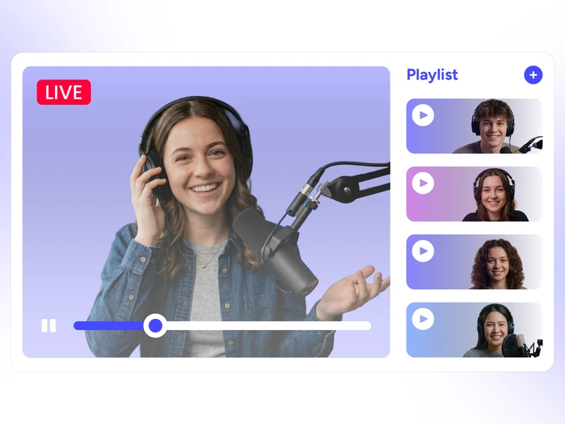 Playlist automation for agency live streaming campaigns with scheduled and looped recorded content