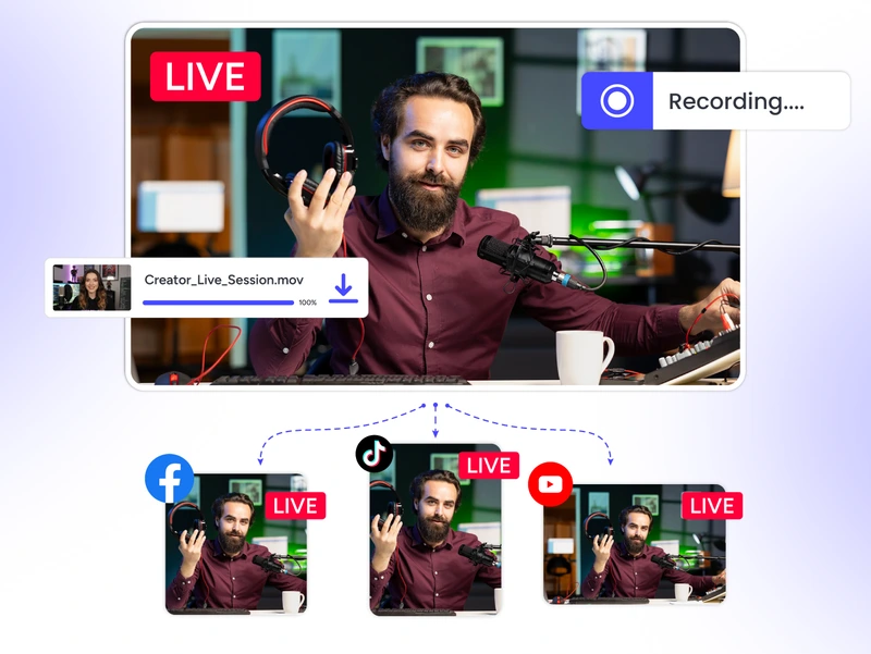 Record while you stream in OneStream Live to repurpose podcast live streaming sessions into on demand content