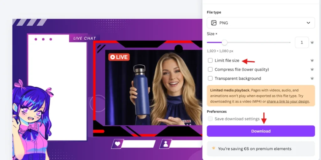 How to Make a Stream Overlay With Canva Final step