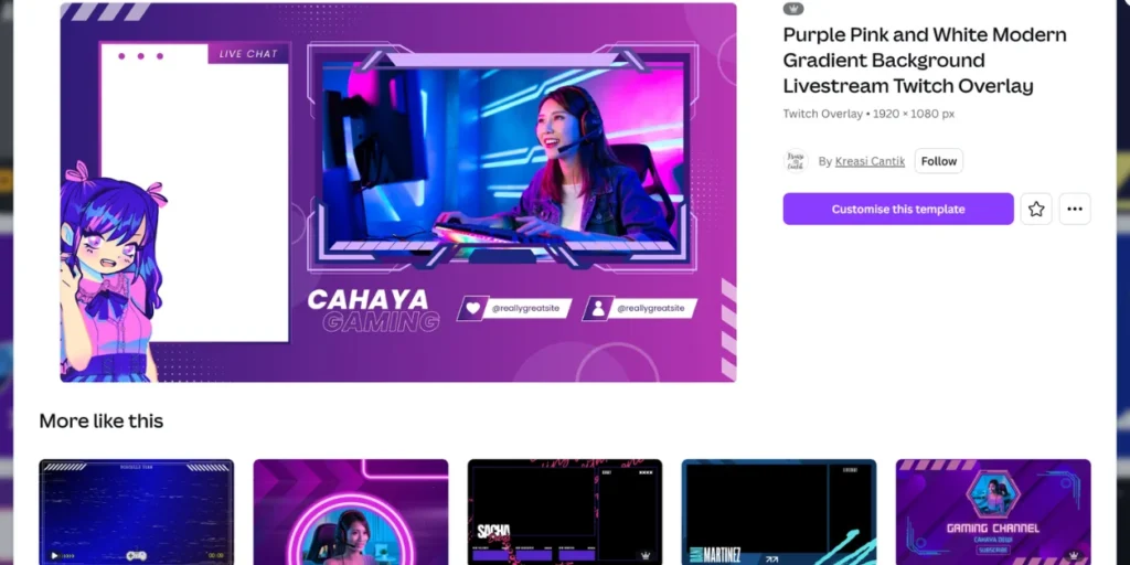 How to Make a Stream Overlay With Canva Step 2
