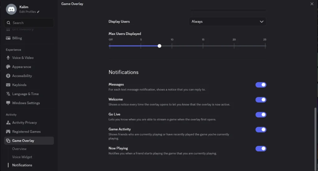 How to Turn On Overlay Discord Notifications
