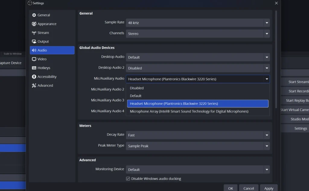 How to Choose Audio Devices in OBS Studio