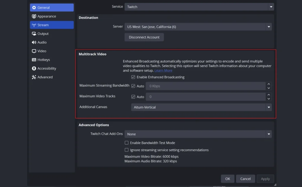 How to Set Up Twitch 2K Streaming step 2