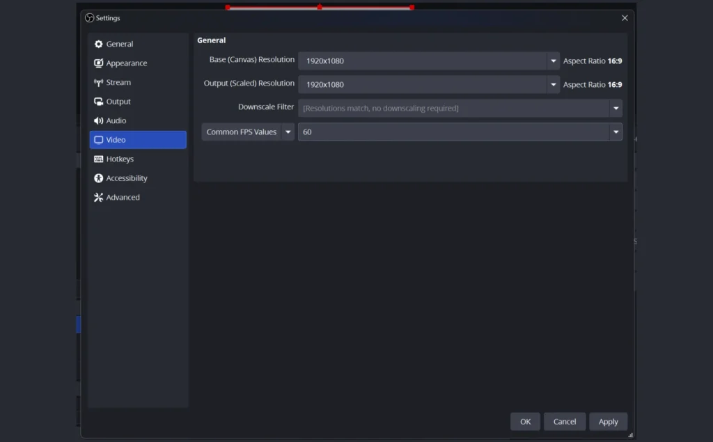 Set Your Base Resolution and FPS