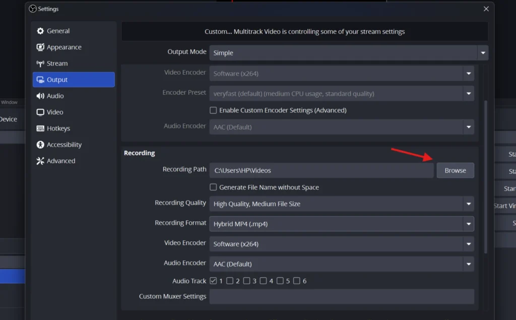 Where to save Files from OBS