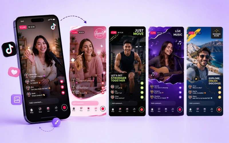 Branded TikTok Live streams with logos and overlays on OneStream Live