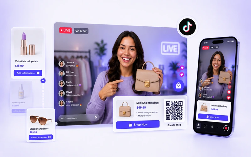Live sell online during a TikTok live stream with shoppable products