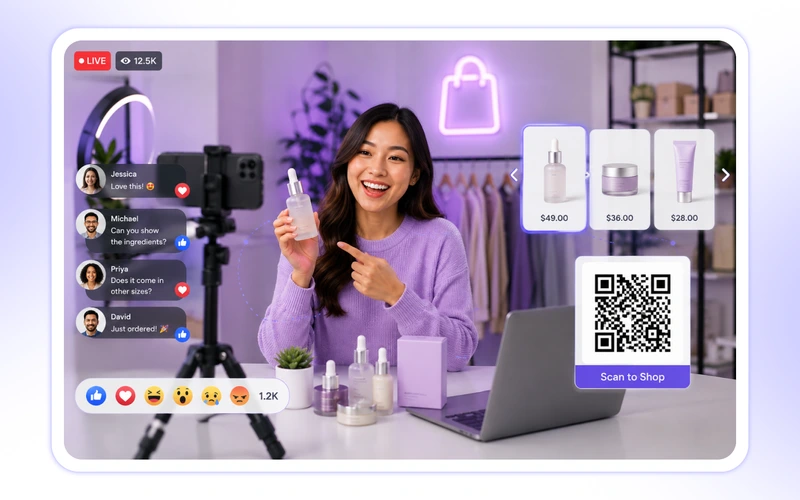 Creator promoting a brand through live streaming across multiple platforms using OneStream Live use cases