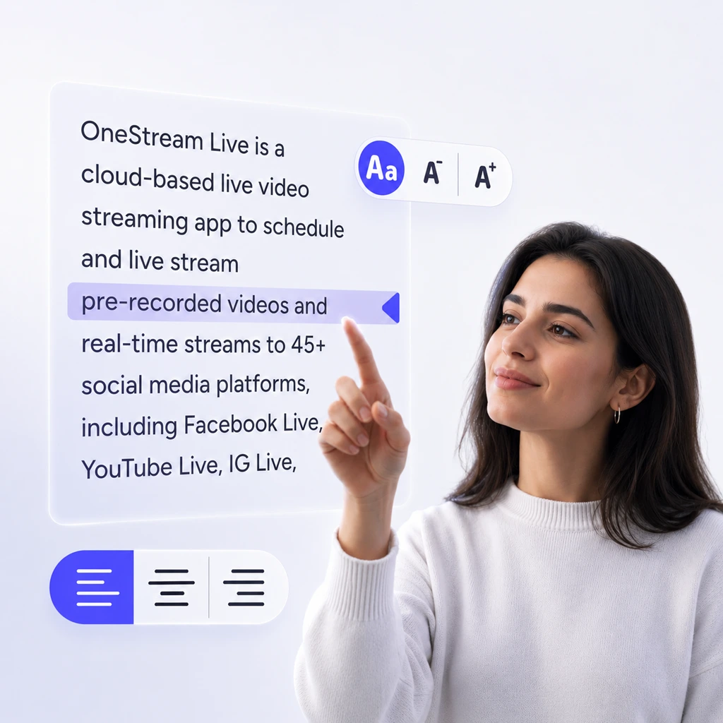 Adjust text size and background on the web based teleprompter to read it your way