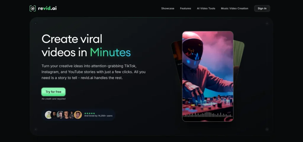Revid AI Best AI Music Video Software