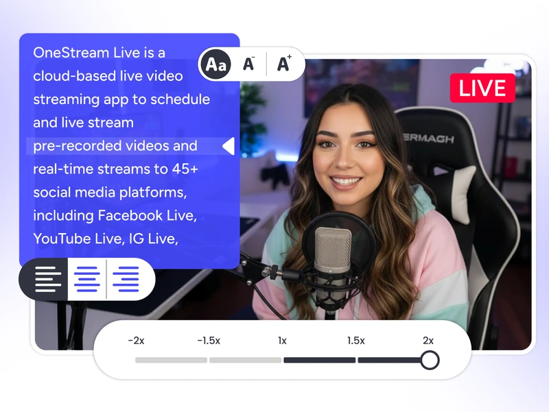 Streaming teleprompter feature for professional live presentations