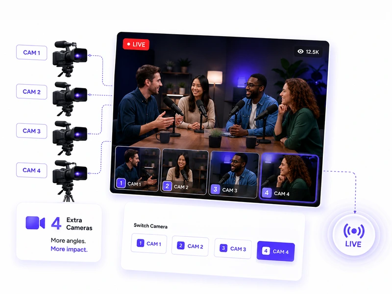 Multicamera streaming setup for enterprise live production