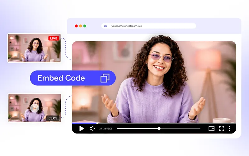 OneStream Live provide embedding live streams on websites