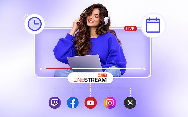 OneStream Live Holiday Sale for scheduling pre-recorded streams