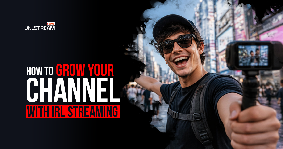 Creator on a gimbal IRL streaming on a busy city street