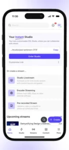 Creator using mobile live streaming from a smartphone camera with OneStream Live