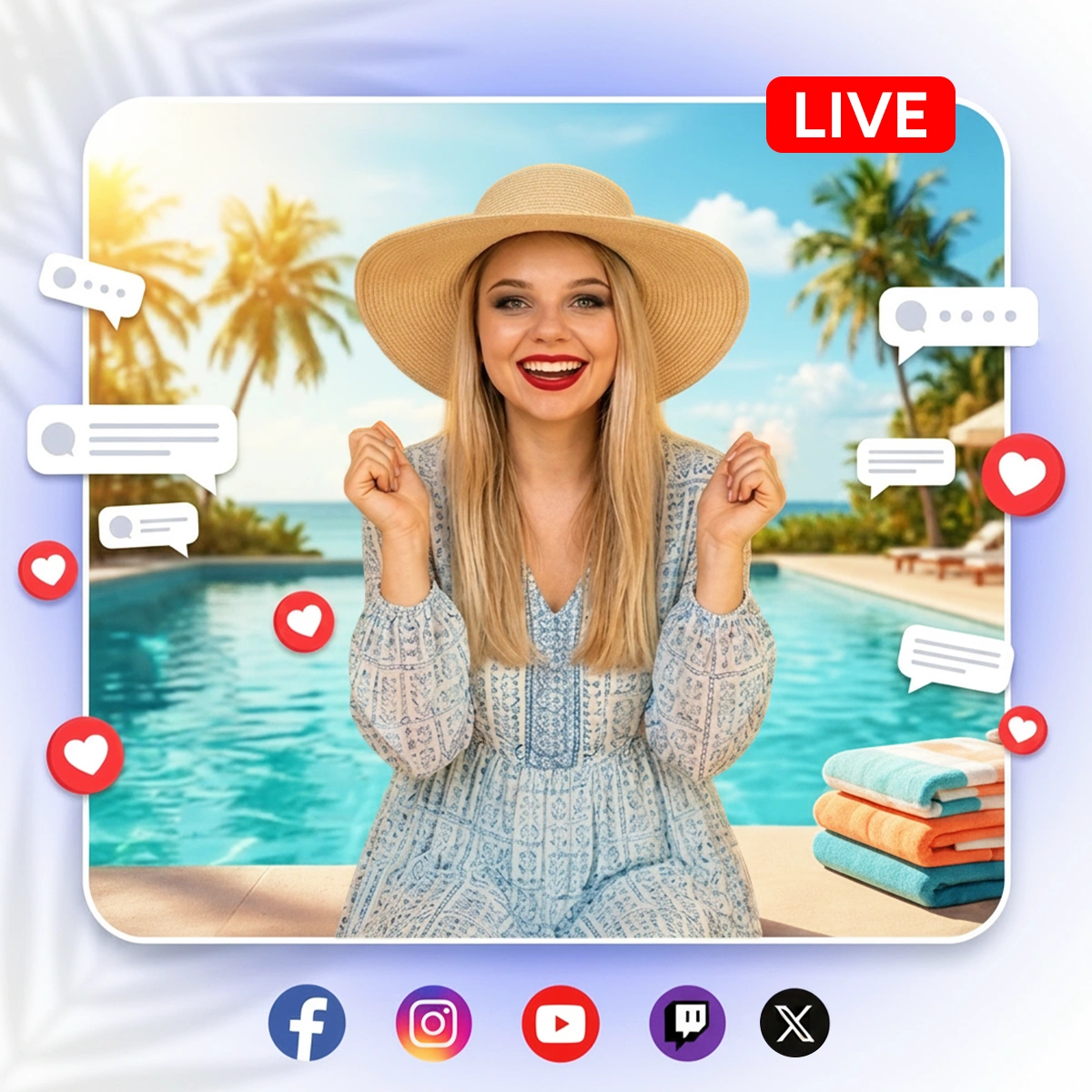 Summer Sale livestream with pre-recorded streaming features