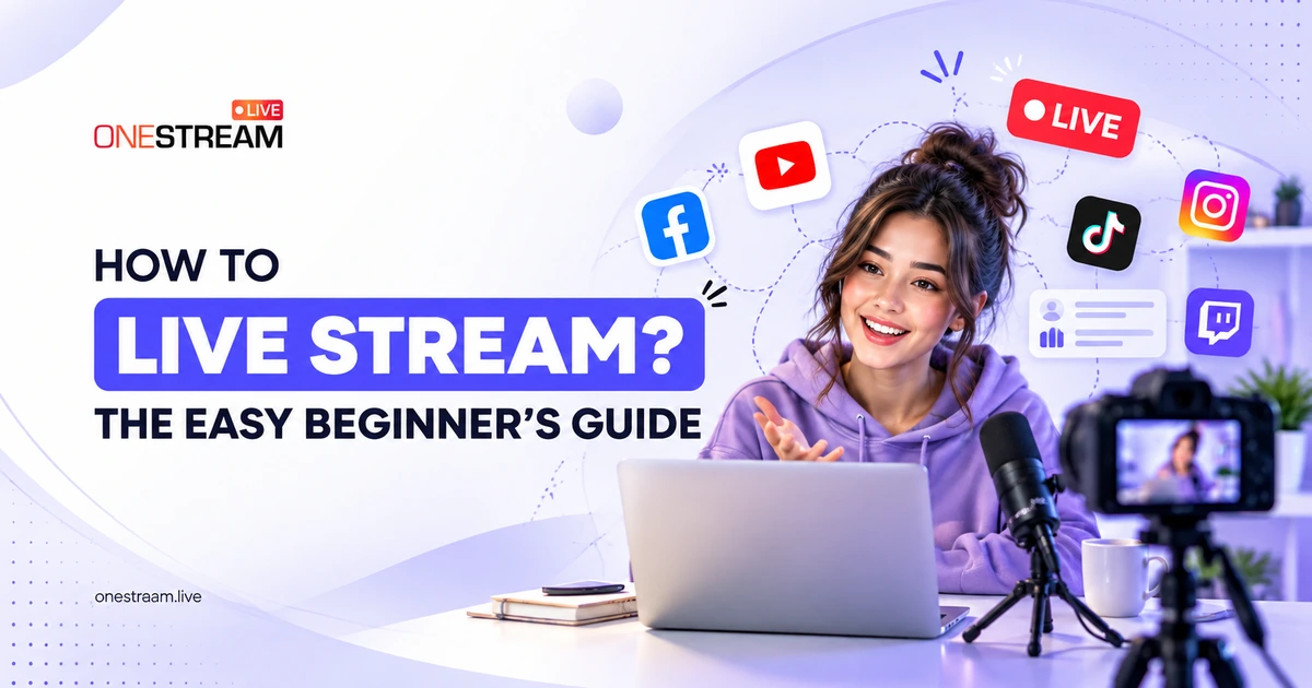 Learn how to live stream with a webcam, microphone, and laptop setup